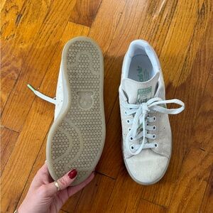 Adidas Stan Smiths Beige Suede with Green Accents